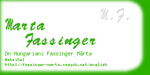 marta fassinger business card